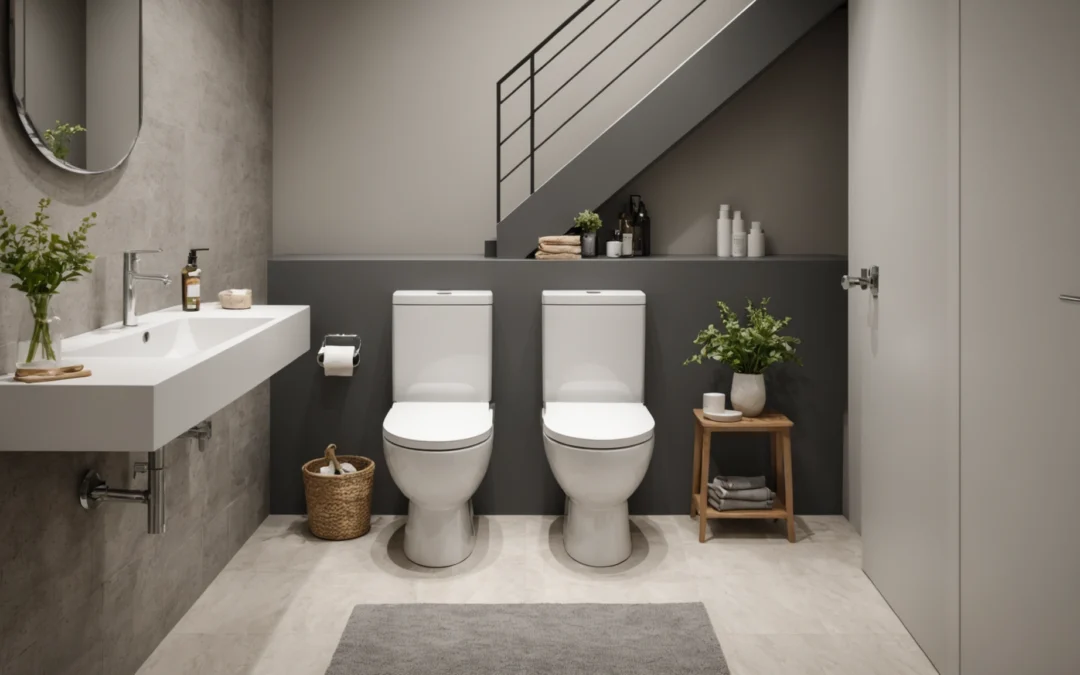 Optimisez l’espace : la surprise des toilettes sous l’escalier en photo