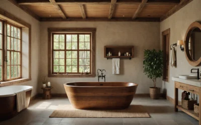 Plénitude rustique : le charme intemporel des baignoires autoportantes en bois
